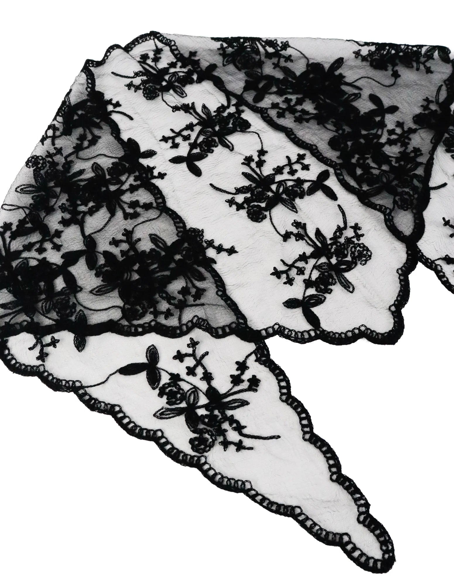 Citta Lace Headscarf - Black