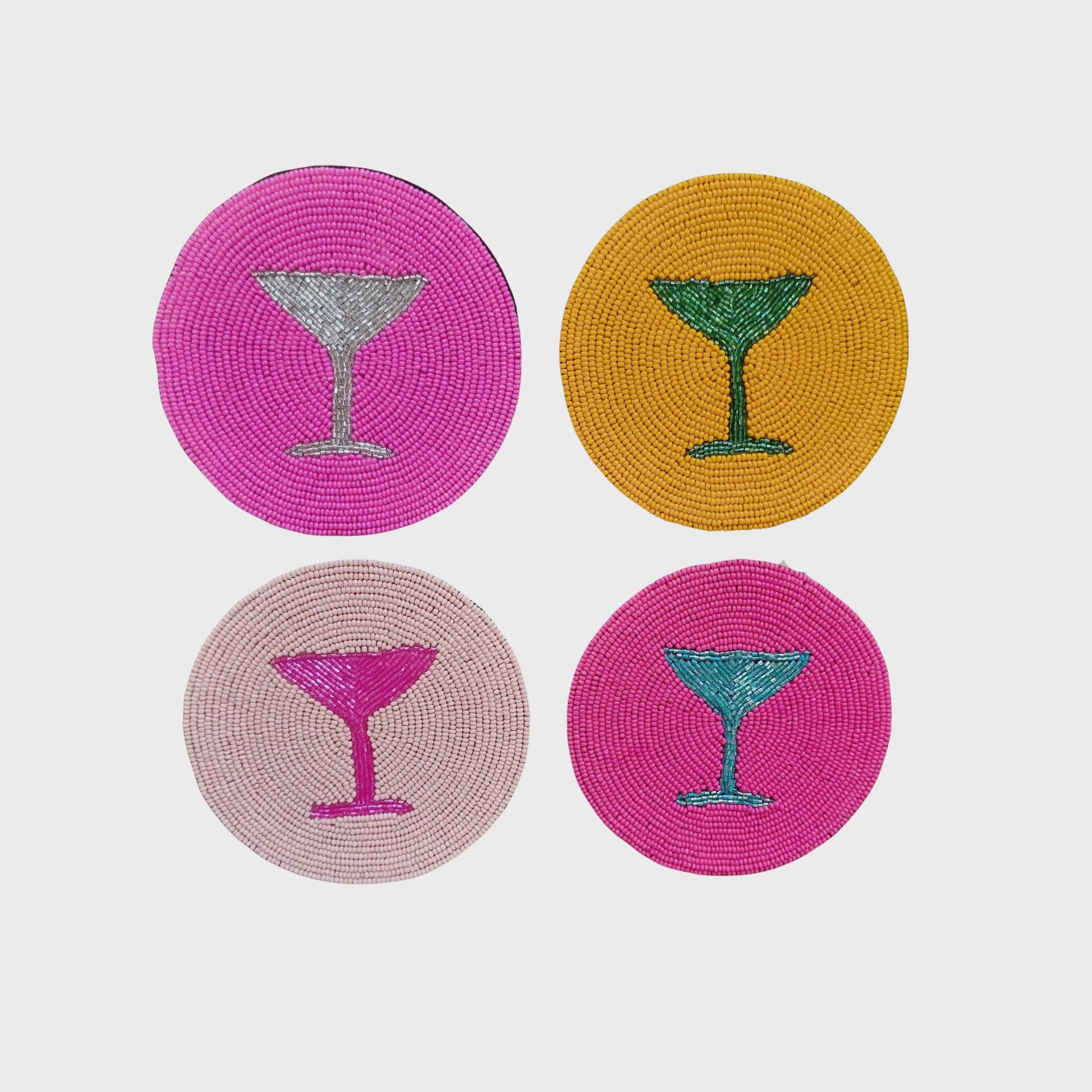 Cocktail Beaded Coasters - Set of 4