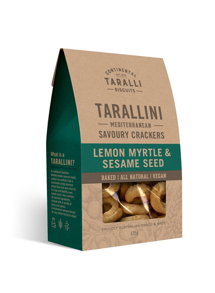 Lemon Myrtle & Sesame Seed Savoury Crackers