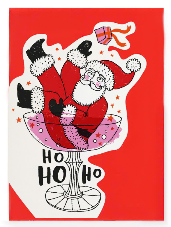 Ho Ho Ho Christmas Cut Out Greeting Card