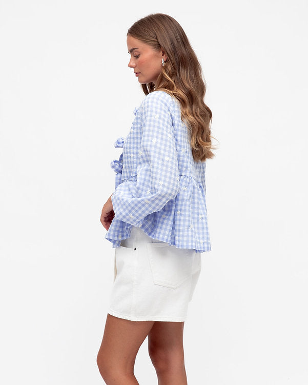 Daisy Tie Front Blouse