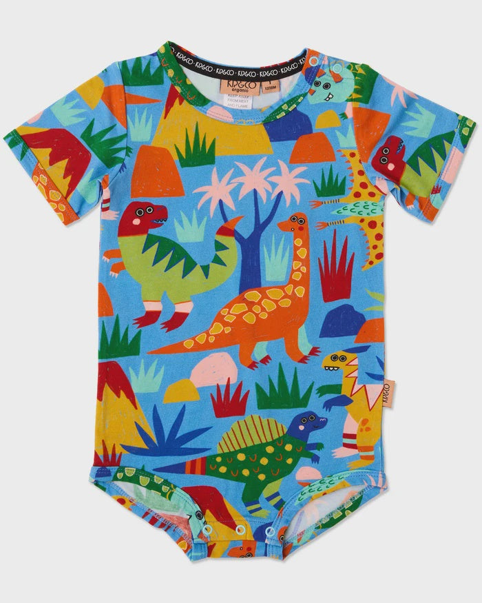 Dinosaur Roar Organic Short Sleeve Romper