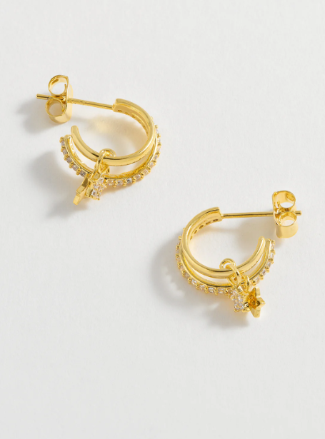 Duo Pave Star Hoops