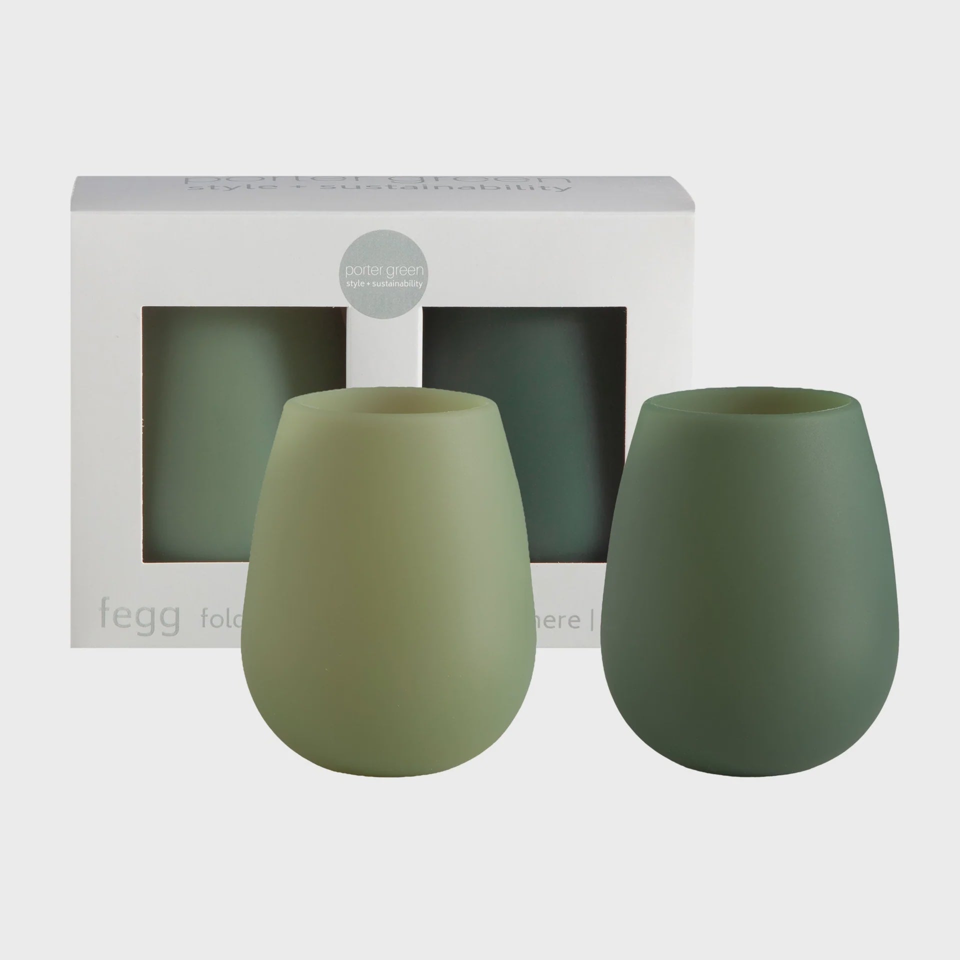 Fegg Silicone Tumblers - Sage & Olive Set of 2