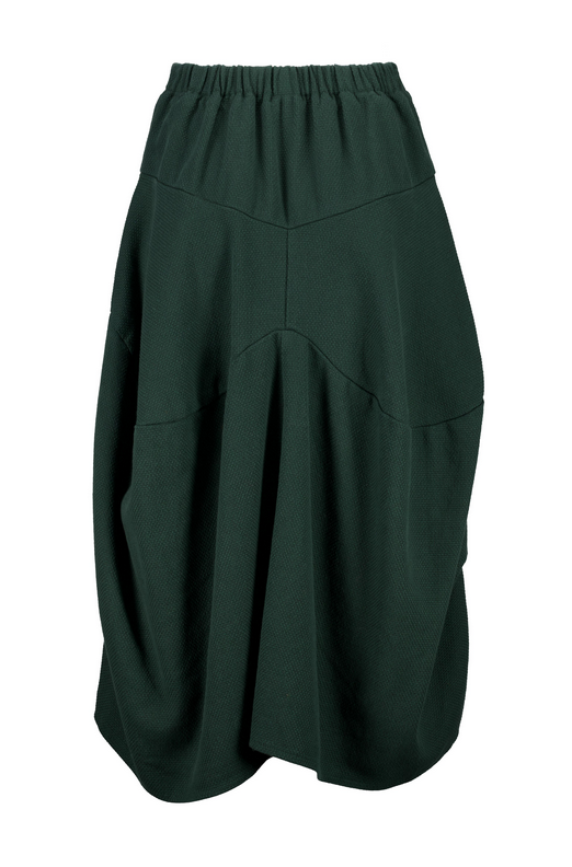 Milwaukee Foundry Skirt in Bottle Green Textured Cotton