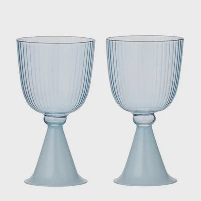 Glendale Wine Glasses - Set of 2 Sky Blue