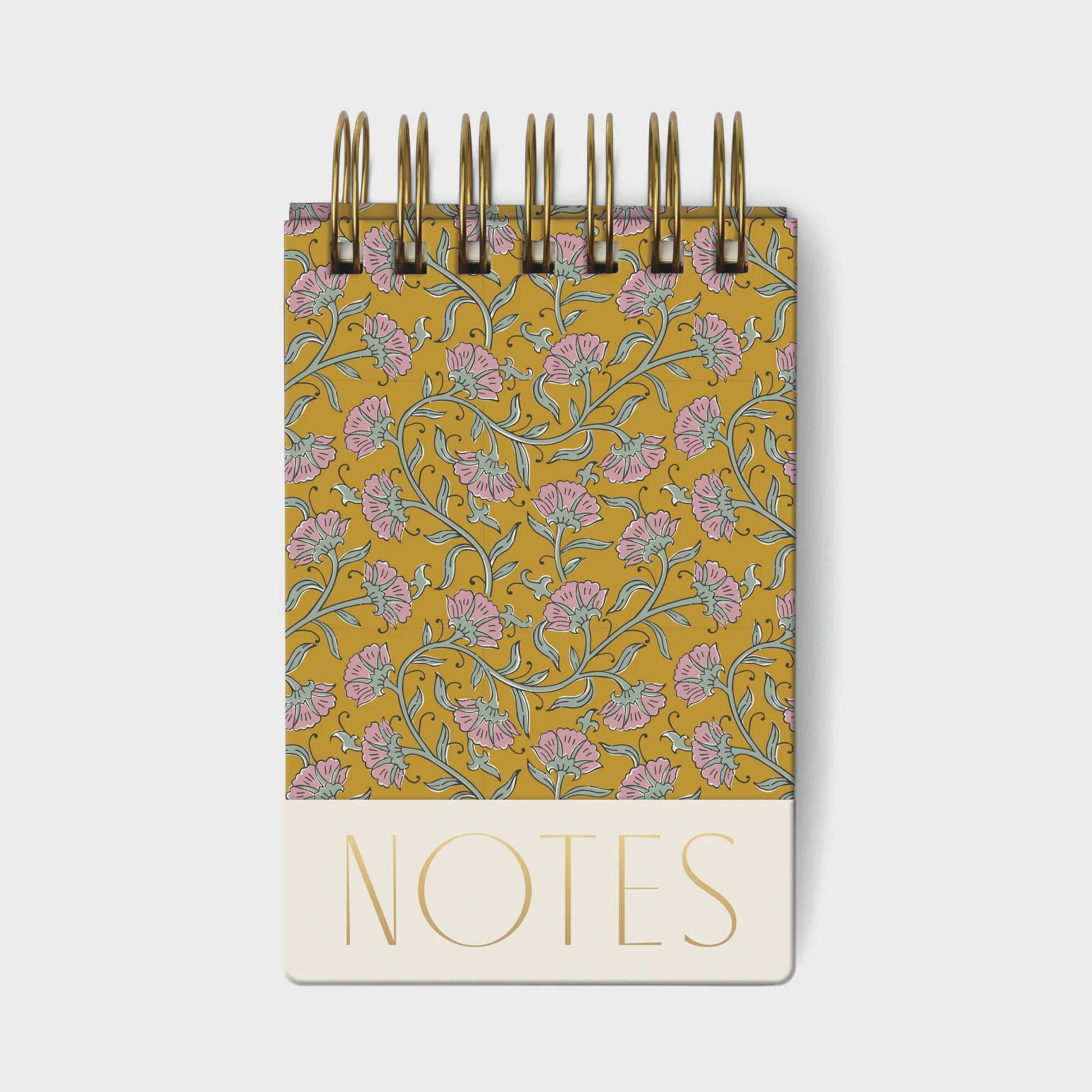 Twin Wire Chunky Notepad - Green Vintage Floral