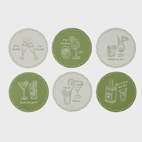 Happy Hour Ceramic Coasters