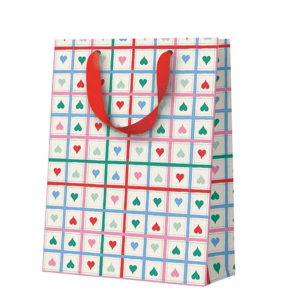Medium Gift Bag - Heart Grid