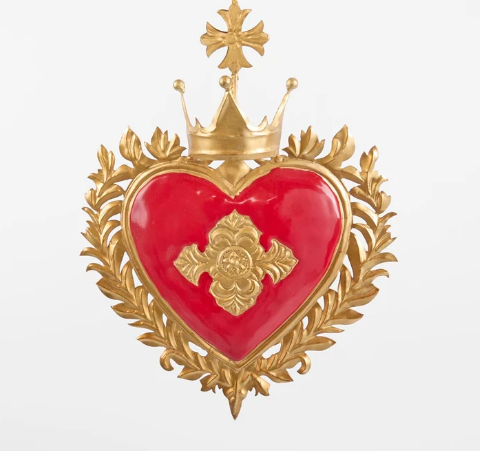 Crowned Heart Hanging Decoration Red