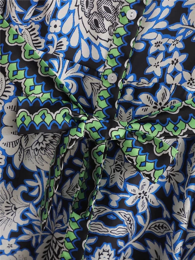 The Sage Printed Shirt Dress