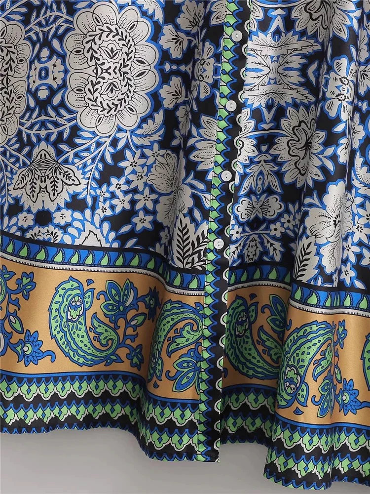 The Sage Printed Shirt Dress