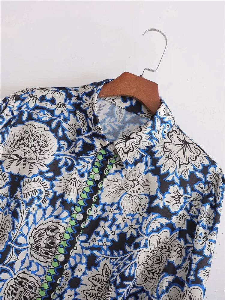 The Sage Printed Shirt Dress