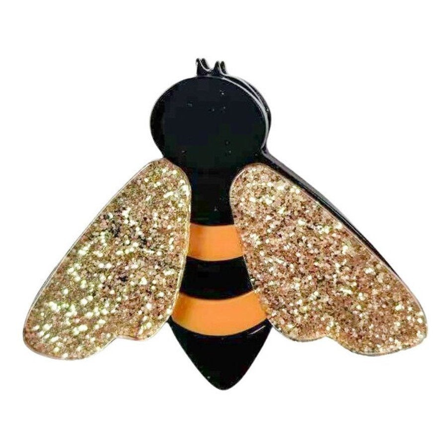 Iris Glitter Bee Brooch