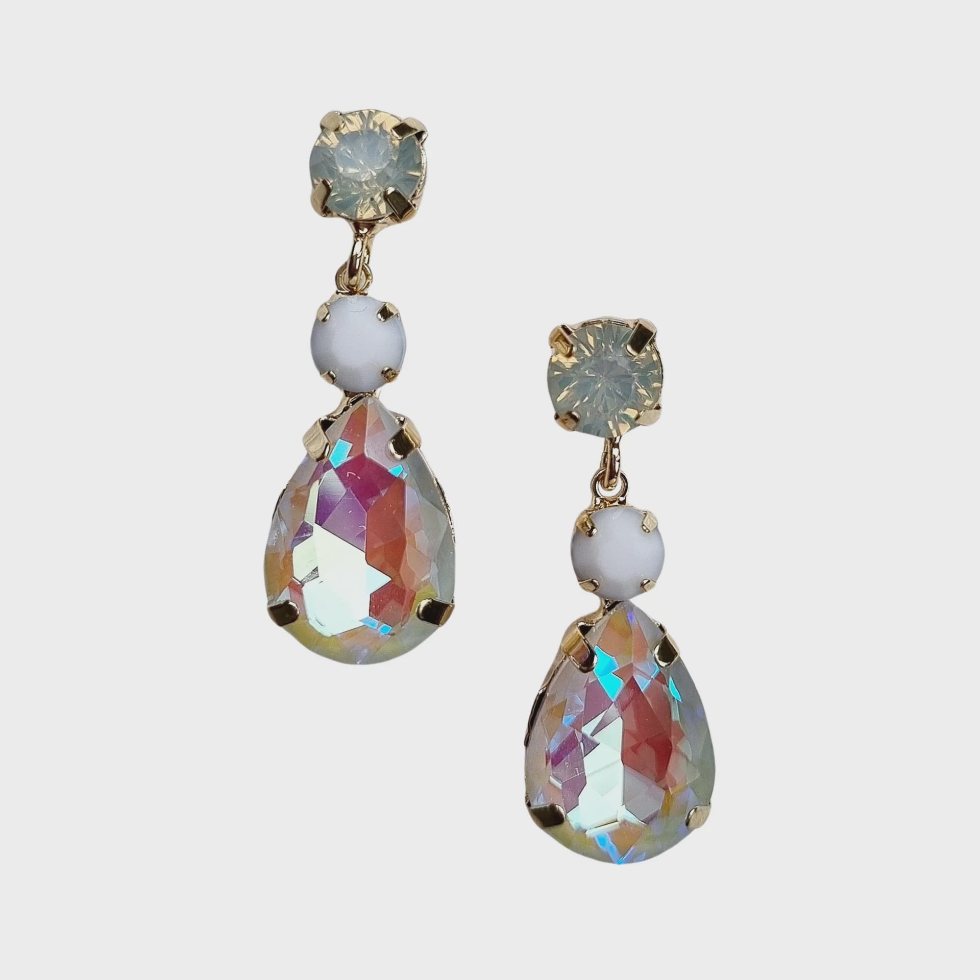 Jenna White Gem Earrings
