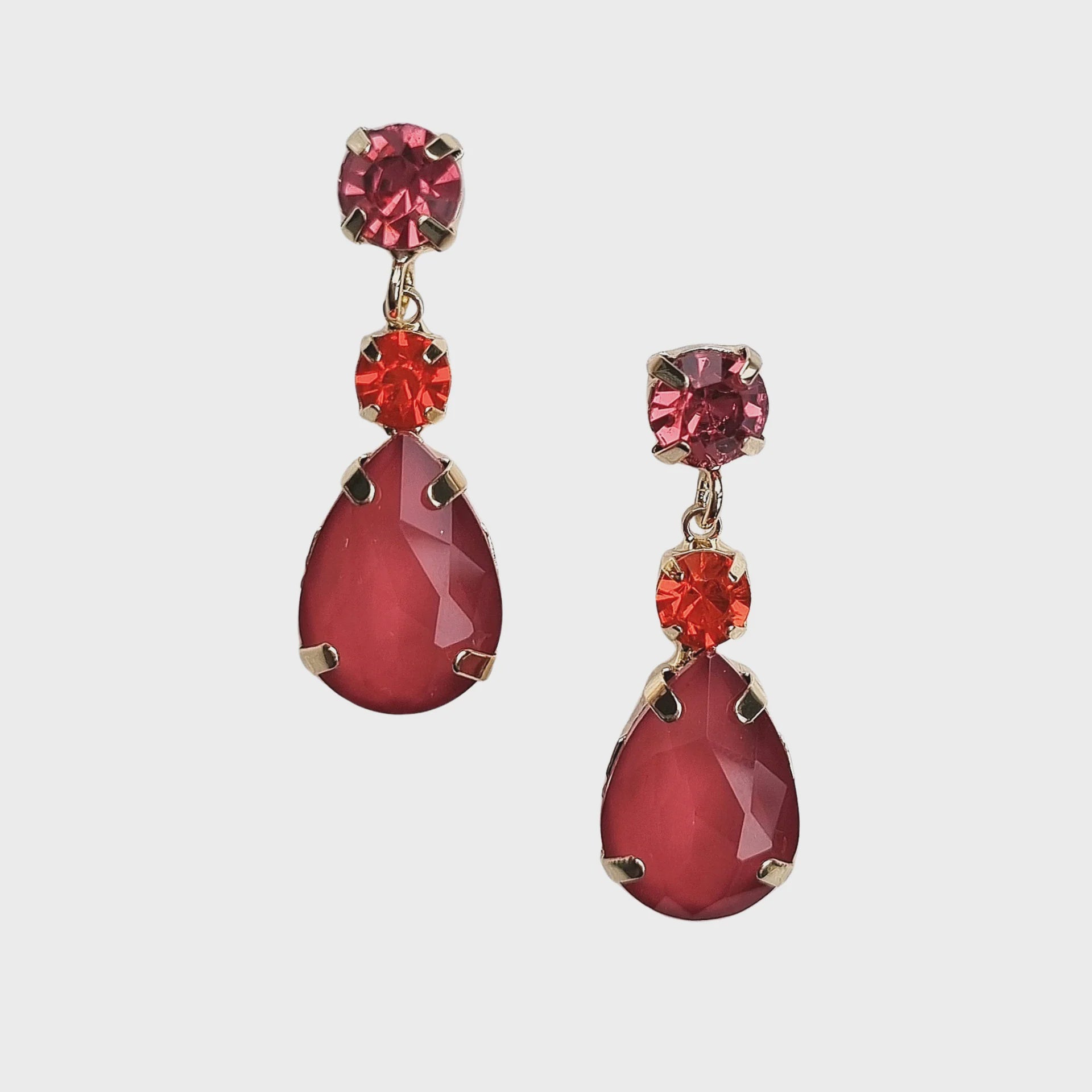 Jenna Red Gem Earrings