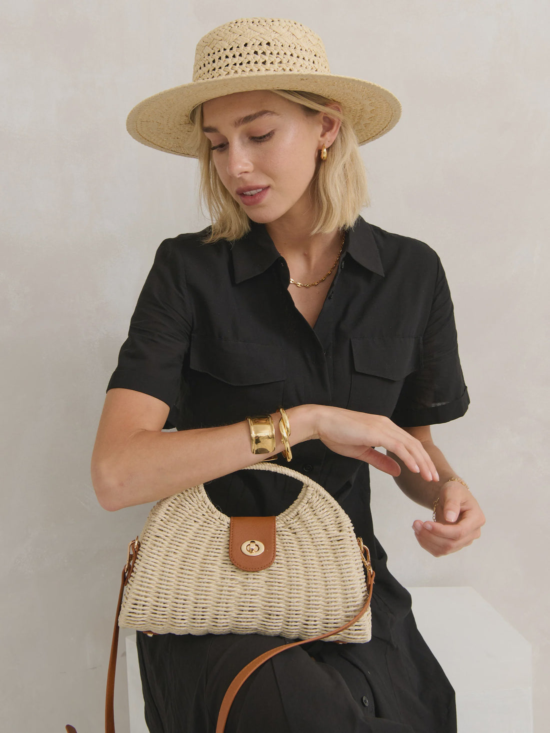 Joyce Straw Hat - Beige