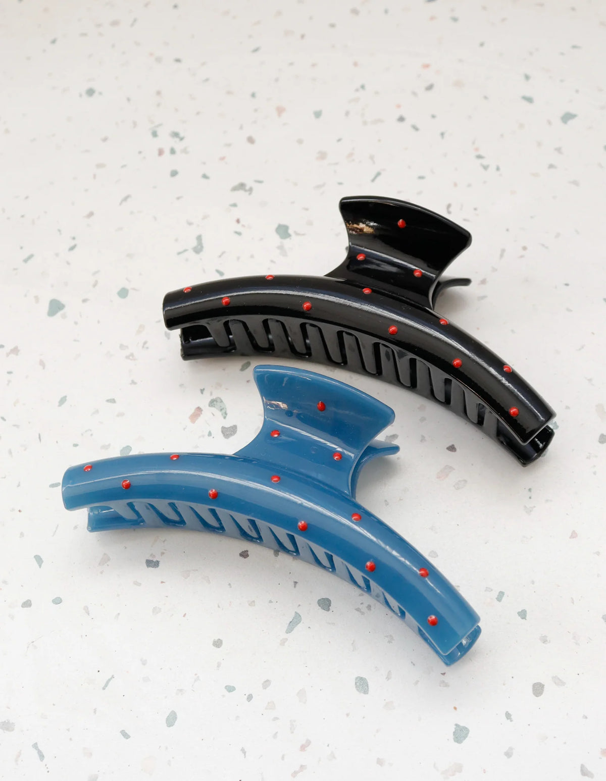 Kourtney Polka Dot Claw Clip - Black