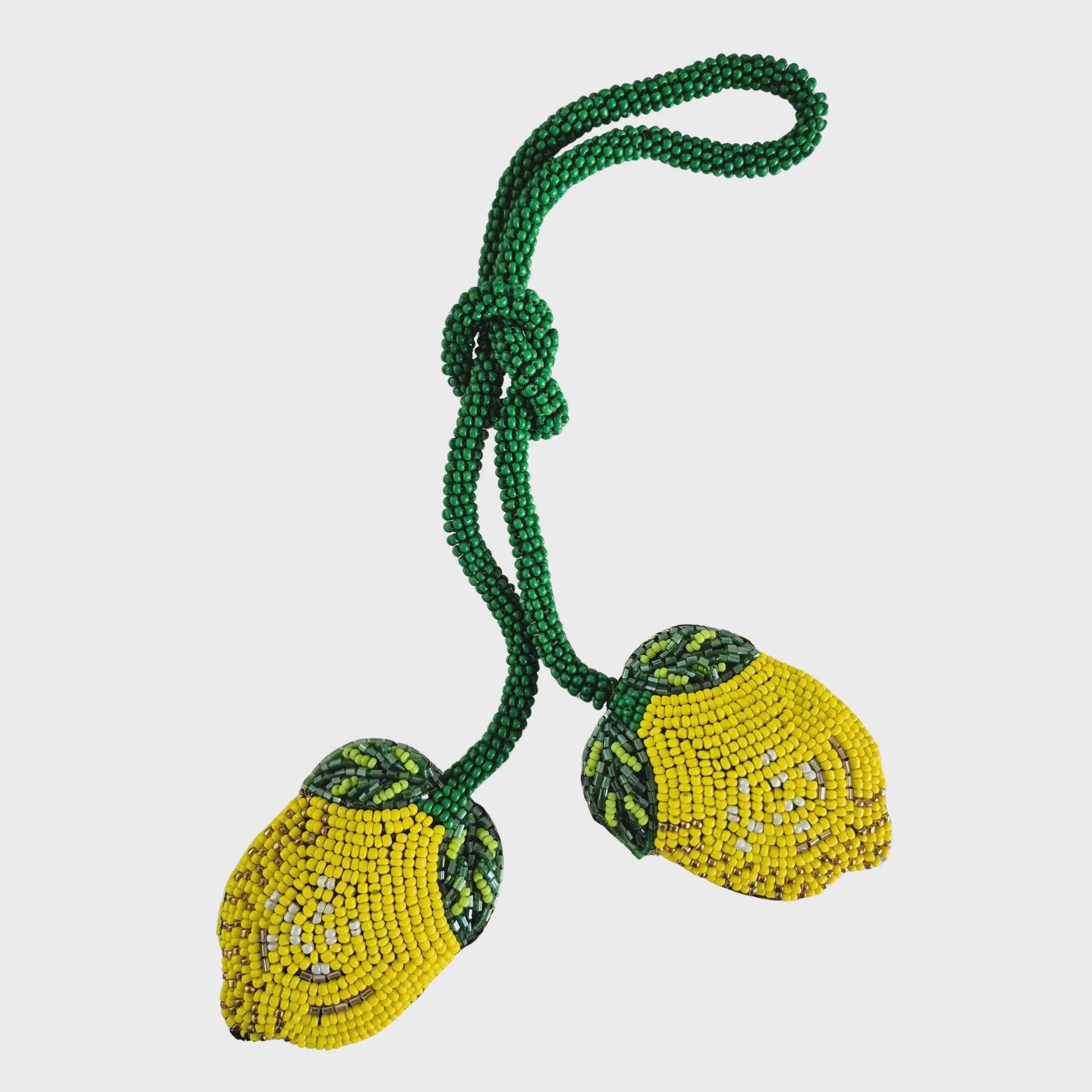 Lemons Beaded Tie Bag Charm