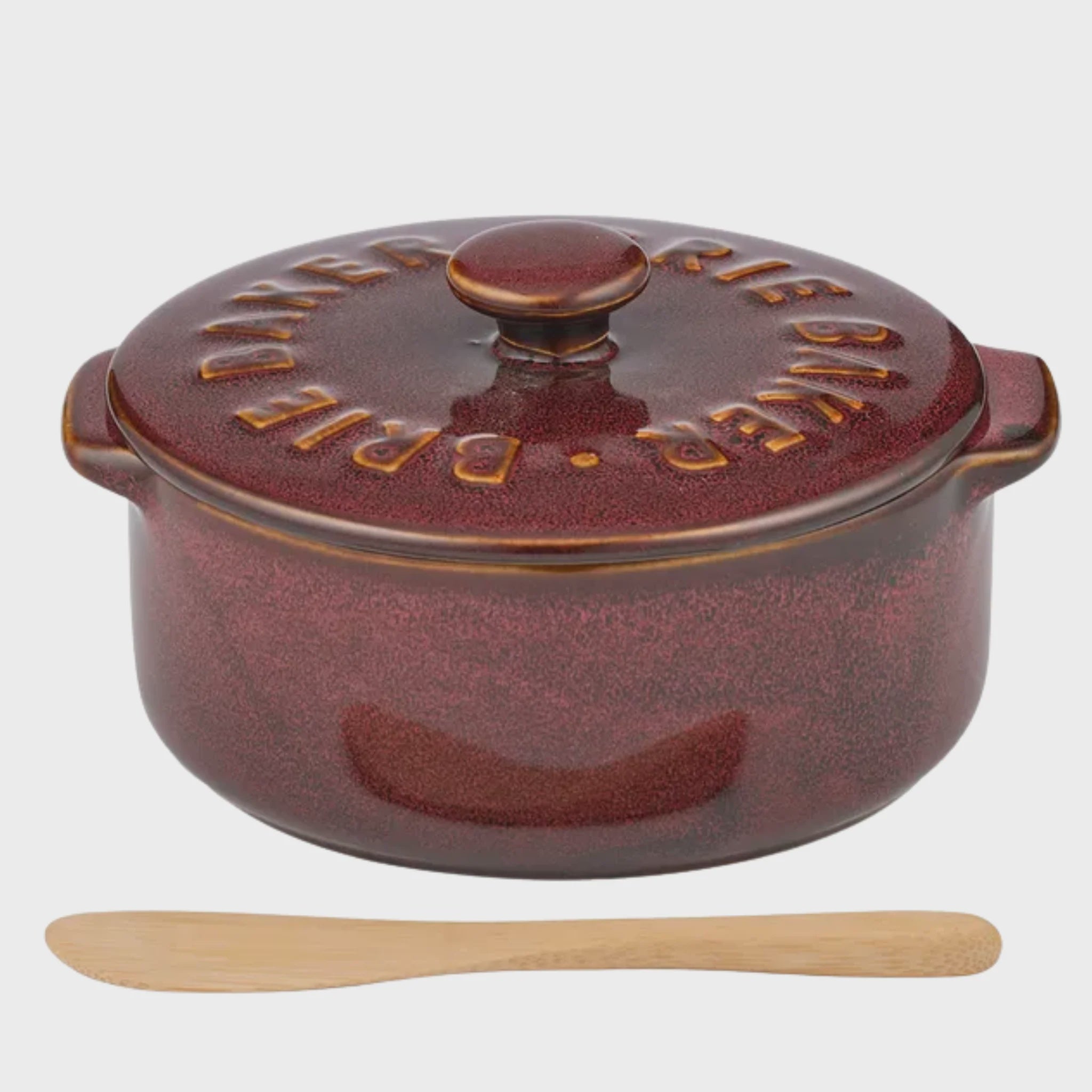 Loire Ceramic Brie Baker- Burgundy
