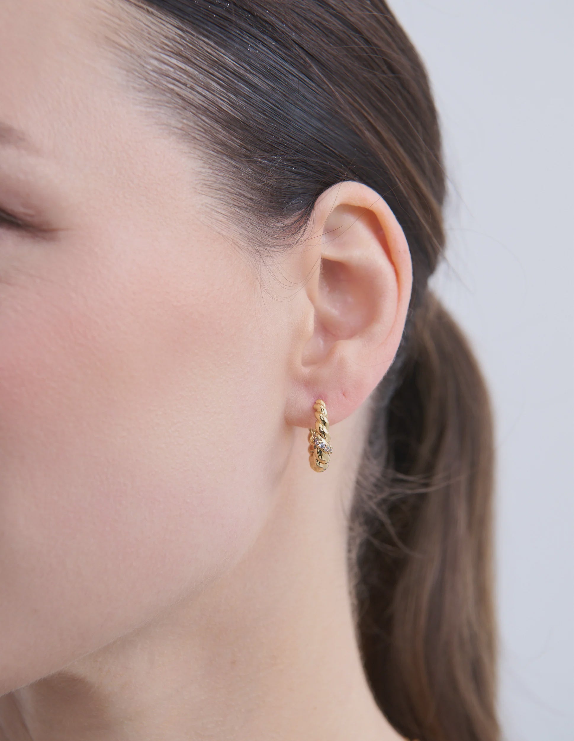 Lulu 18K Gold Plated Twist Hoop Earrings