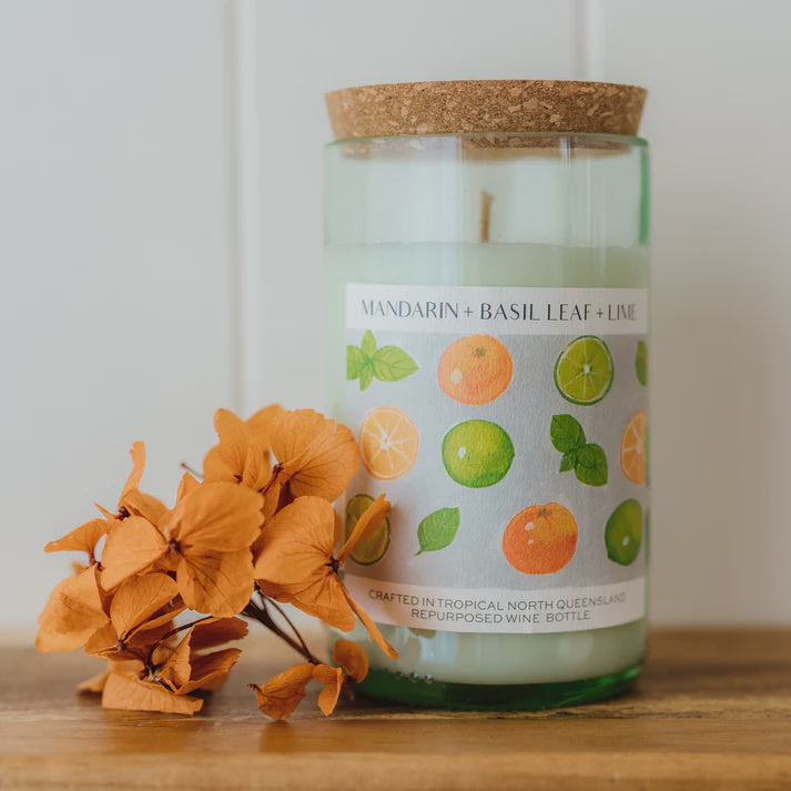 Mandarin + Basil Leaf + Lime  Coco Soy Candle