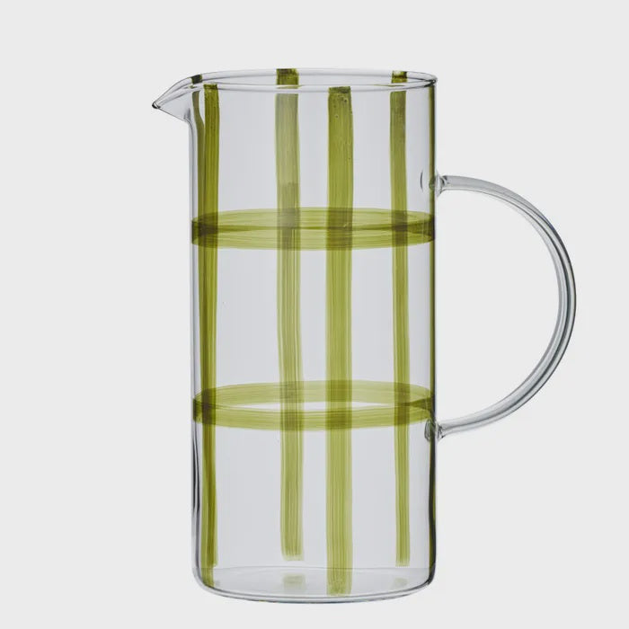 Max Glass Jug - Clear/Olive