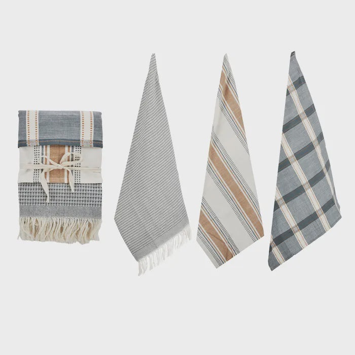 Maye Cotton Tea Towels 50x70cm - Set of 3 Blue