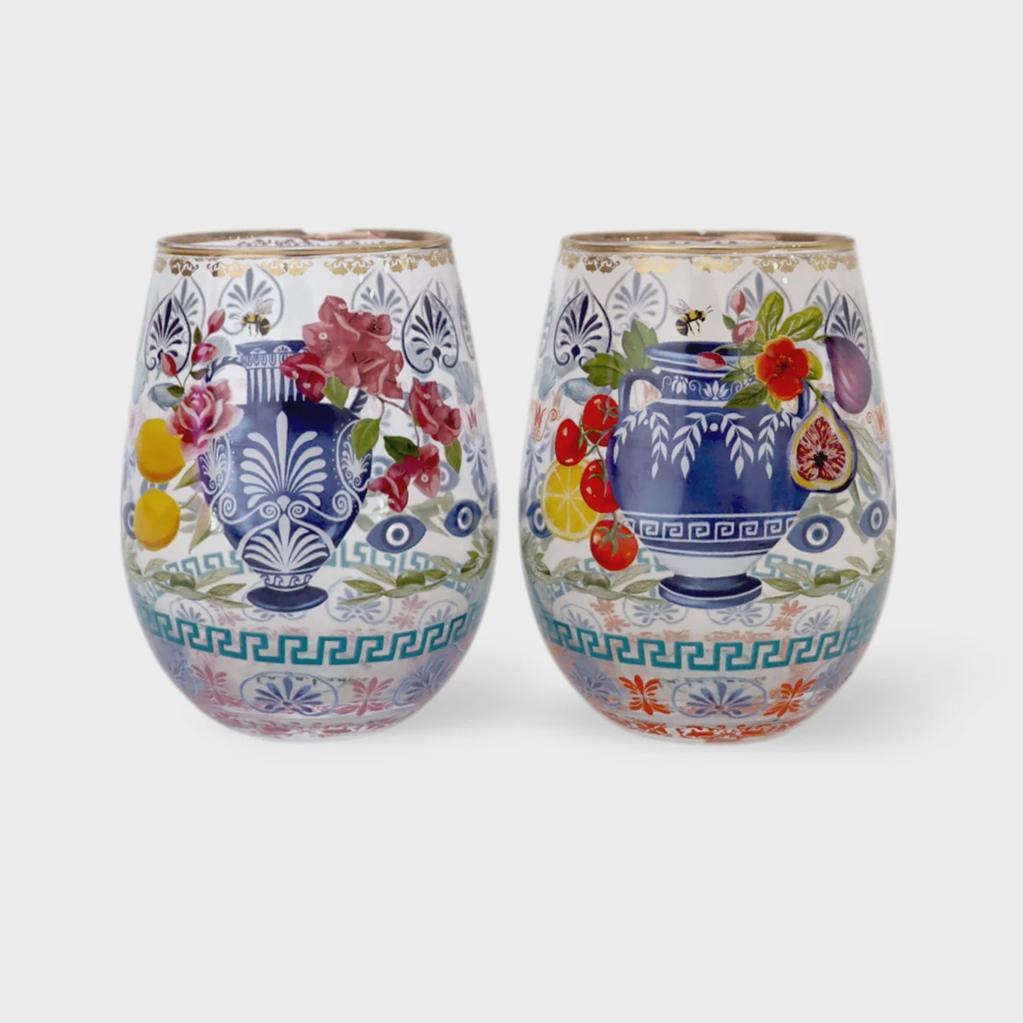 Glass Tumbler Set - Mediterranean Summer