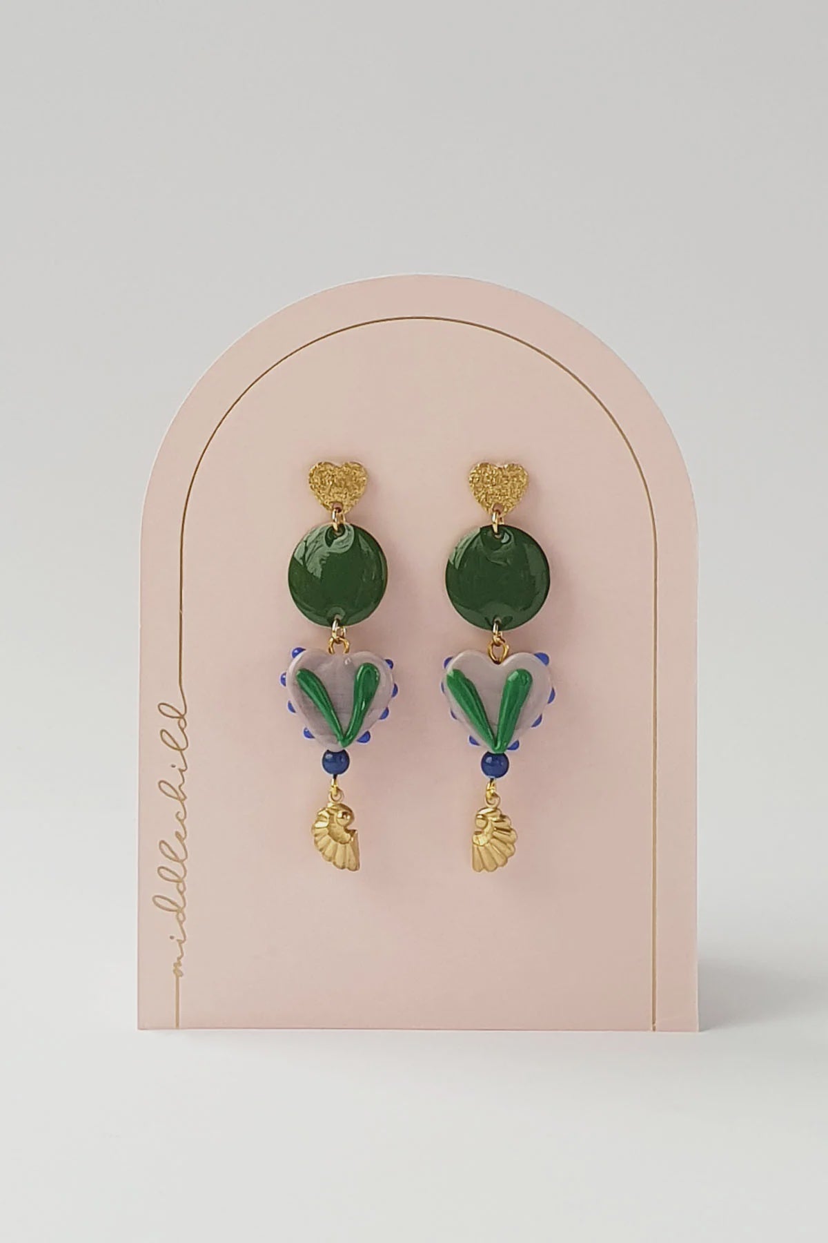 Middle Child Montague Earrings - Bottle Green