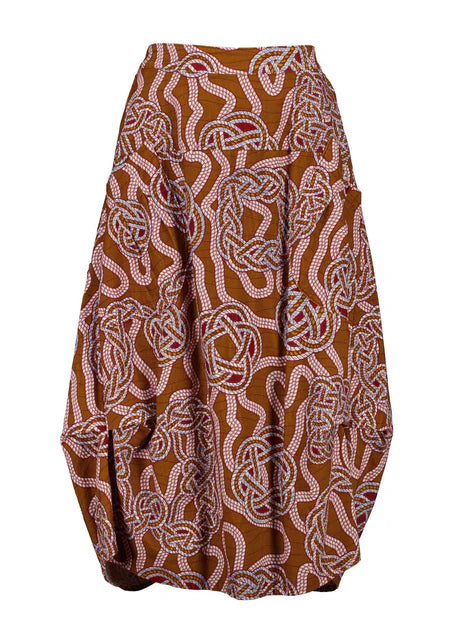 Milwaukee Loveknots Skirt Caramel in Fine Cord