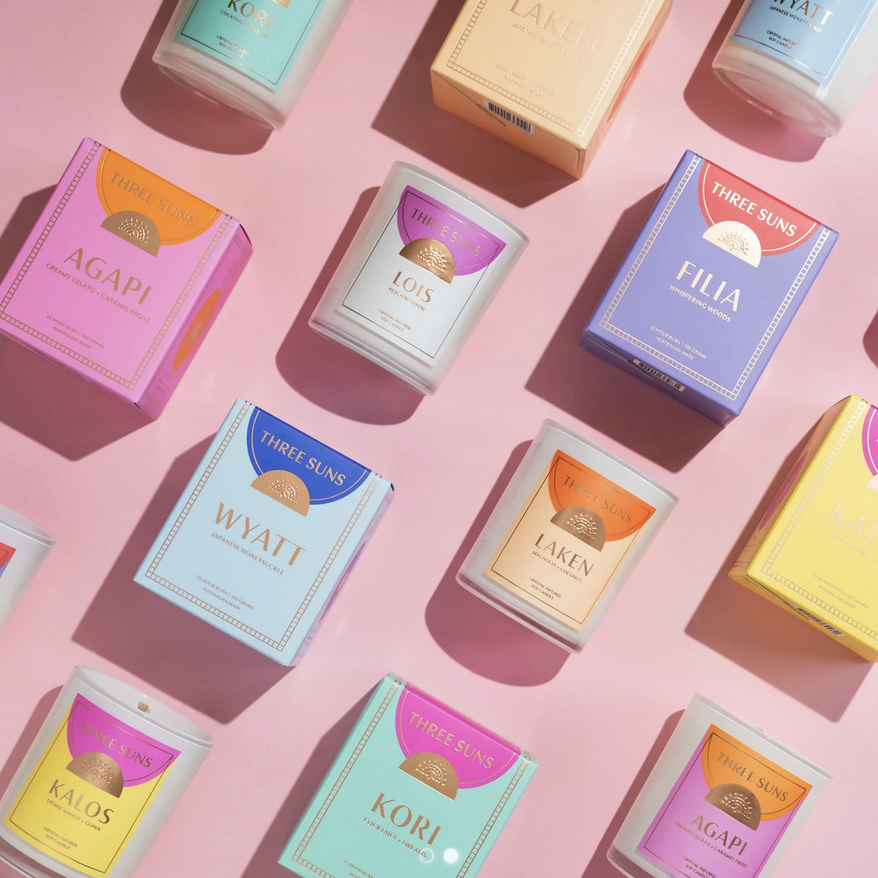 Three Suns Mini Crystal Candle - Kori - Cocktails & Dreams