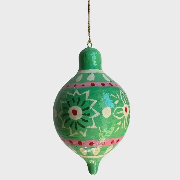 Hand Painted Papier Mache Dropper - Mint Floral