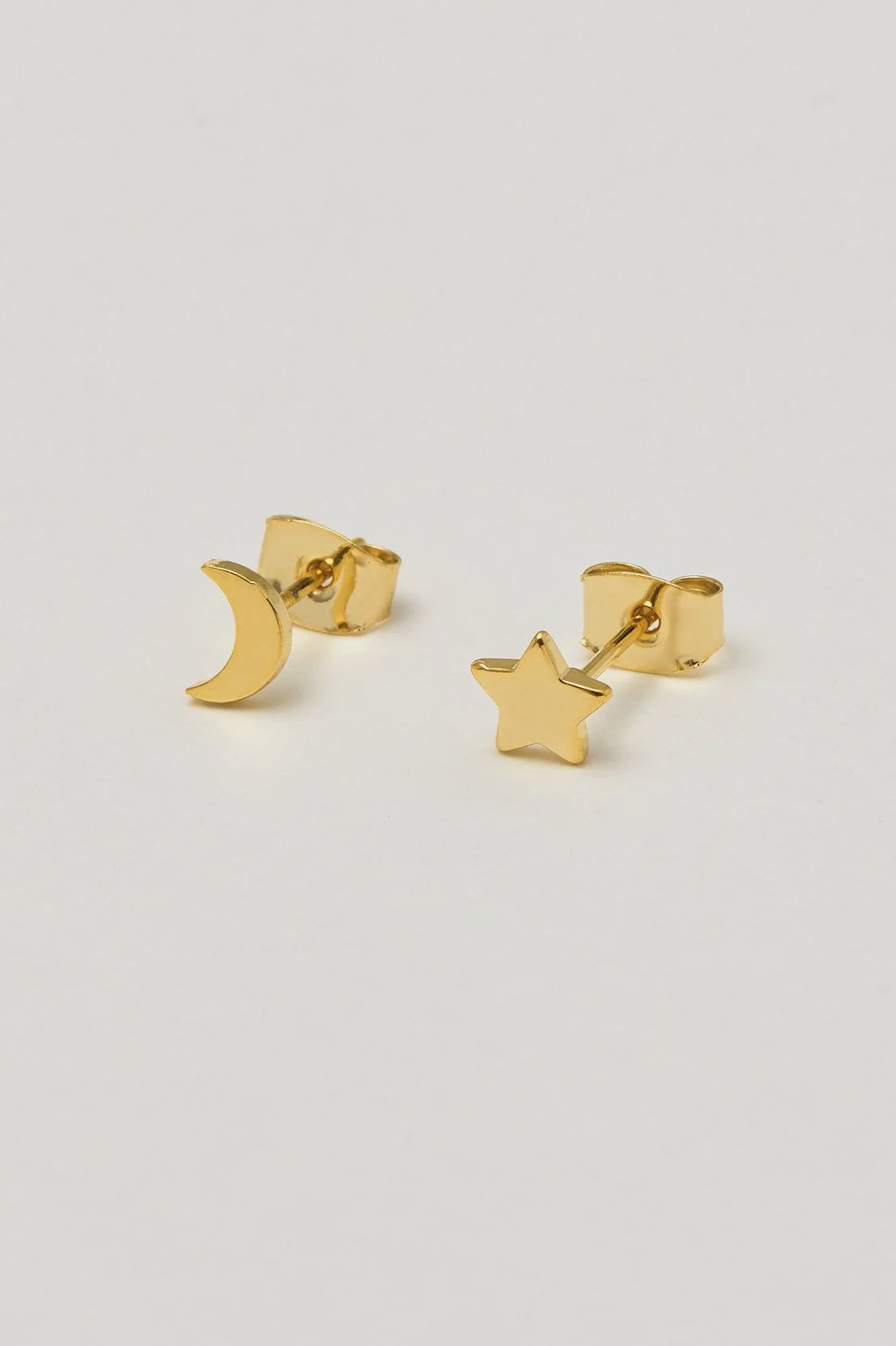 Mixed Moon and Star Earrings - Gold