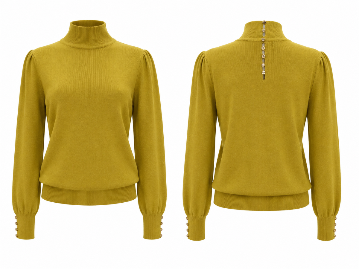 Mustard Mock Neck Knit