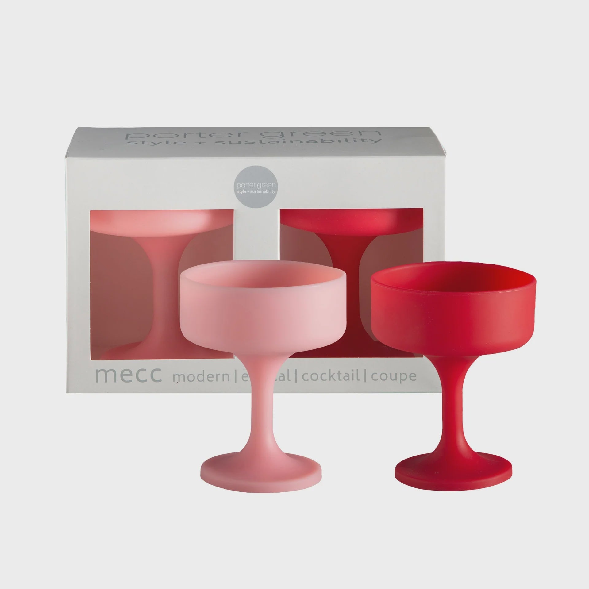 Mecc Silicone Cocktails Glasses - Cherry & Blush Set of 2