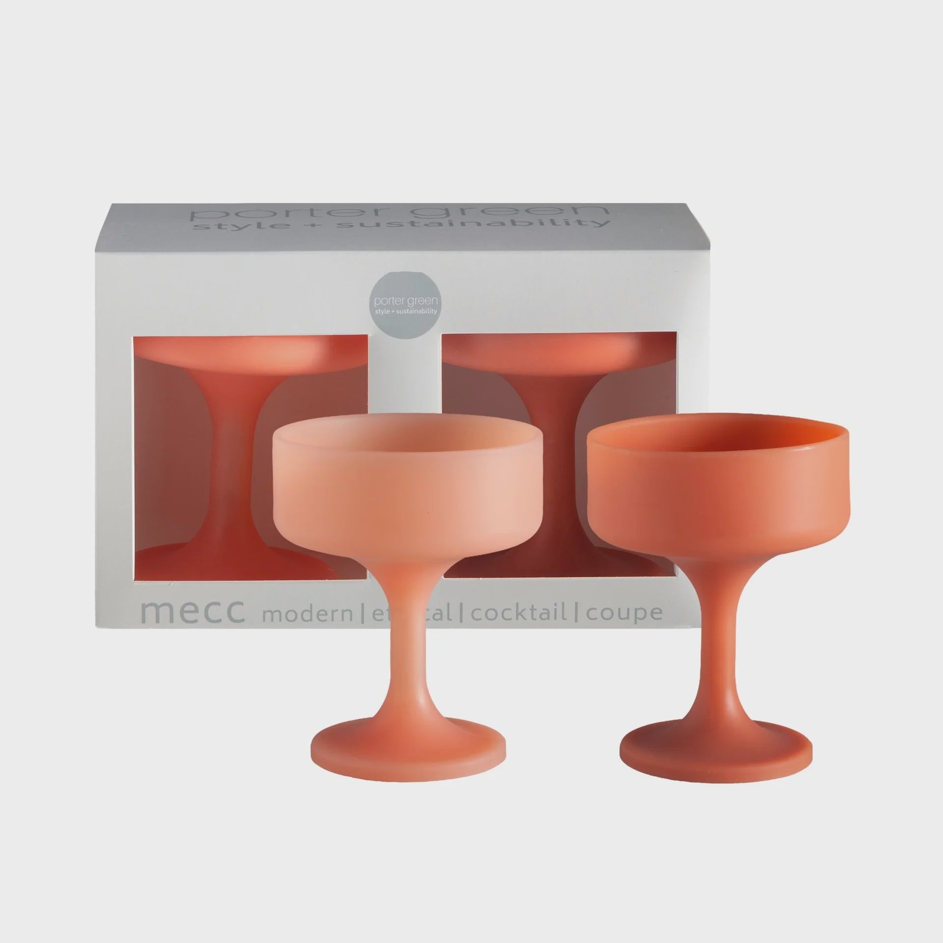 Mecc Silicone Cocktails Glasses - Terra & Peach