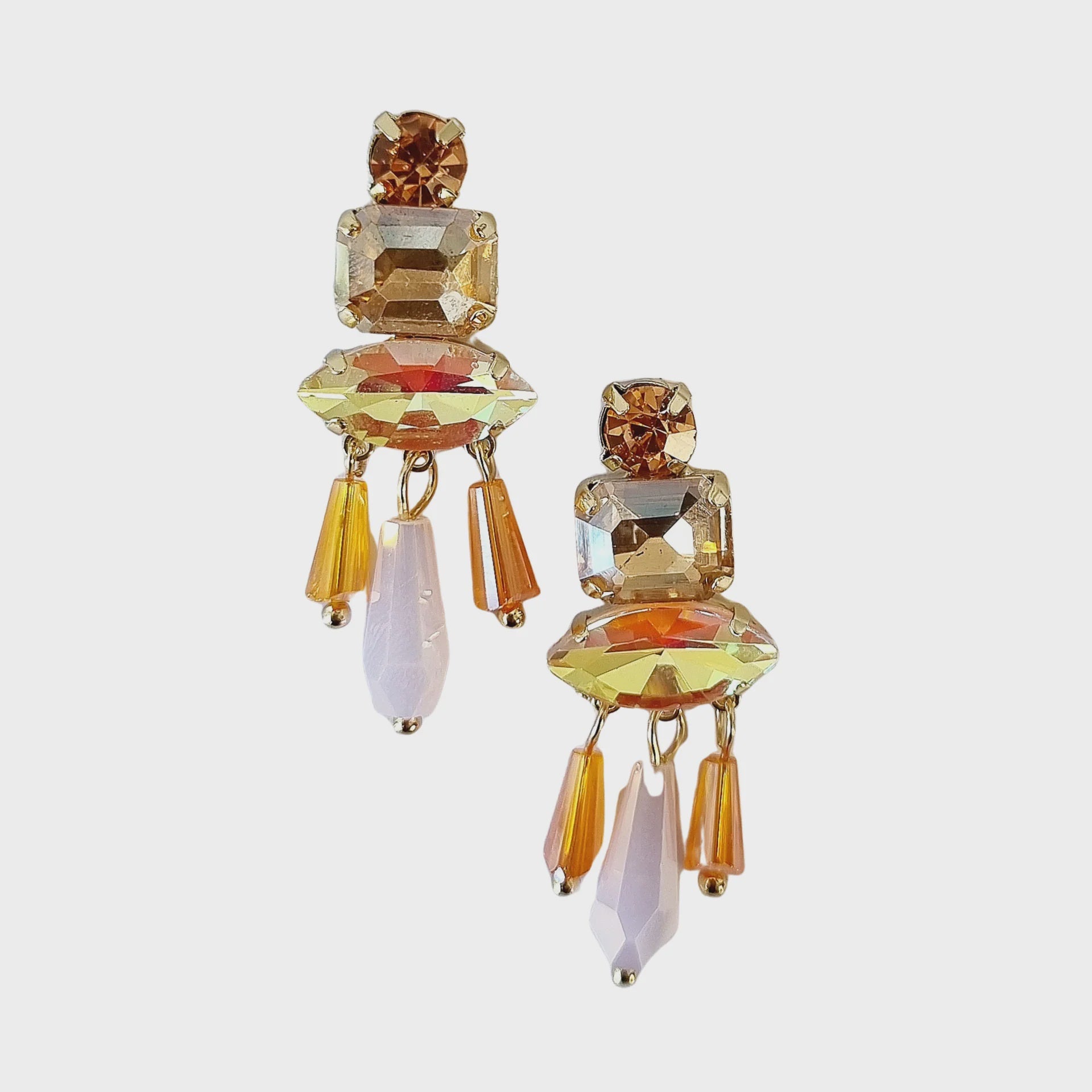 Nala Gem Earrings Orange
