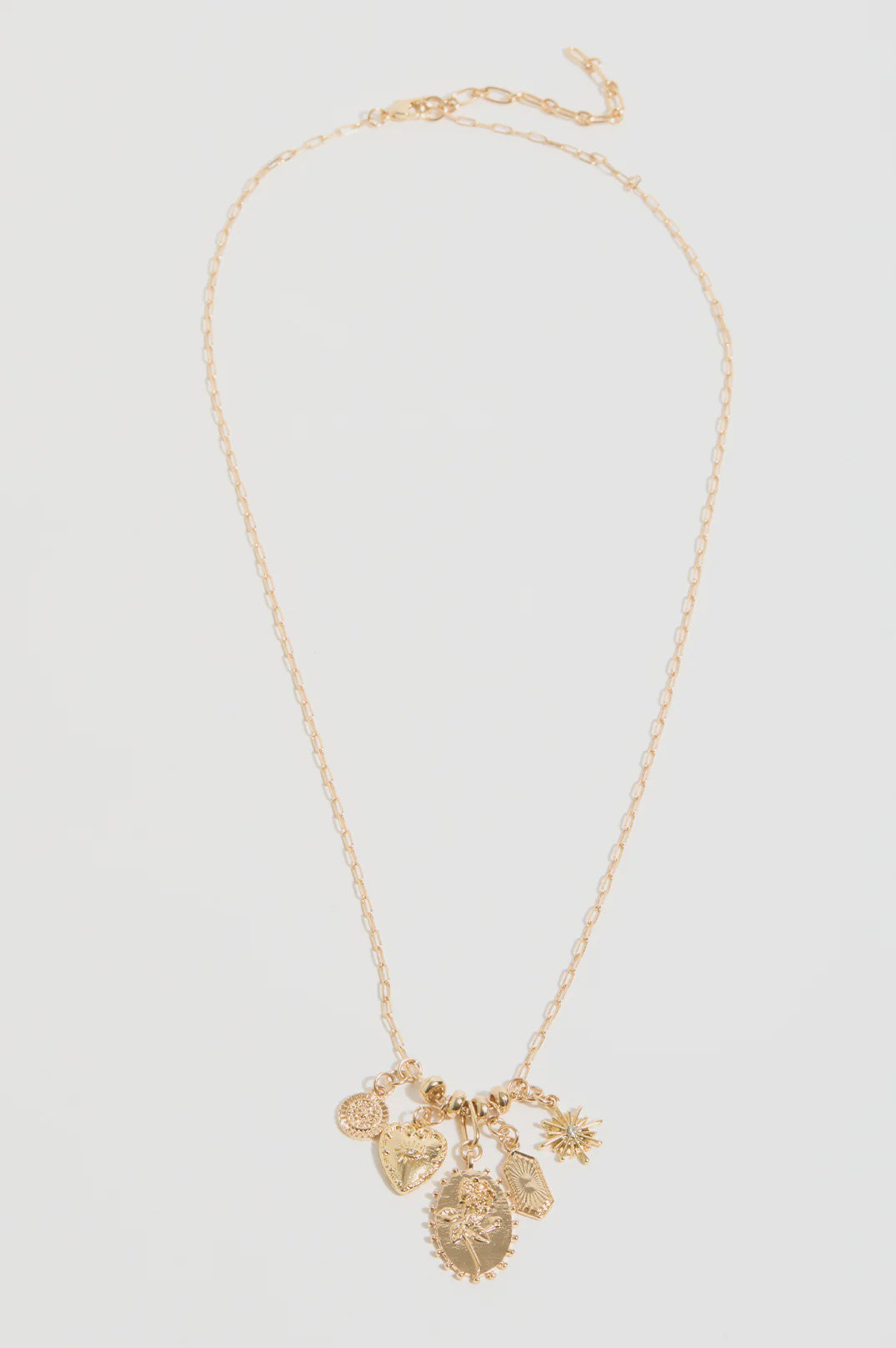 Nellie Floral Charm Cluster Necklace