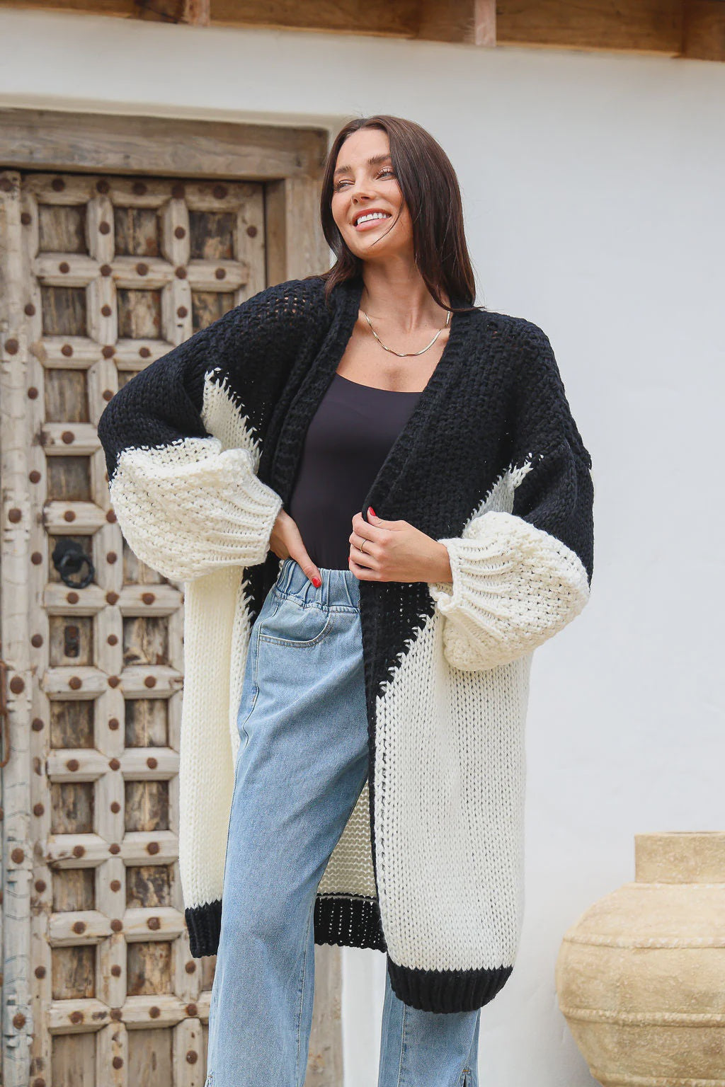 Getaway Long Cardigan - Oreo