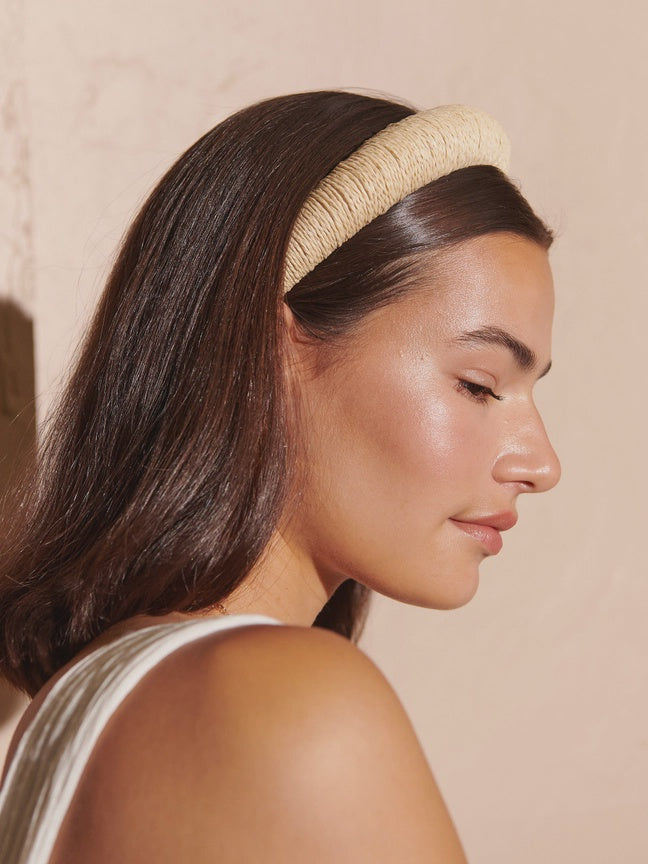 Paper Straw Summer Headband- Natural