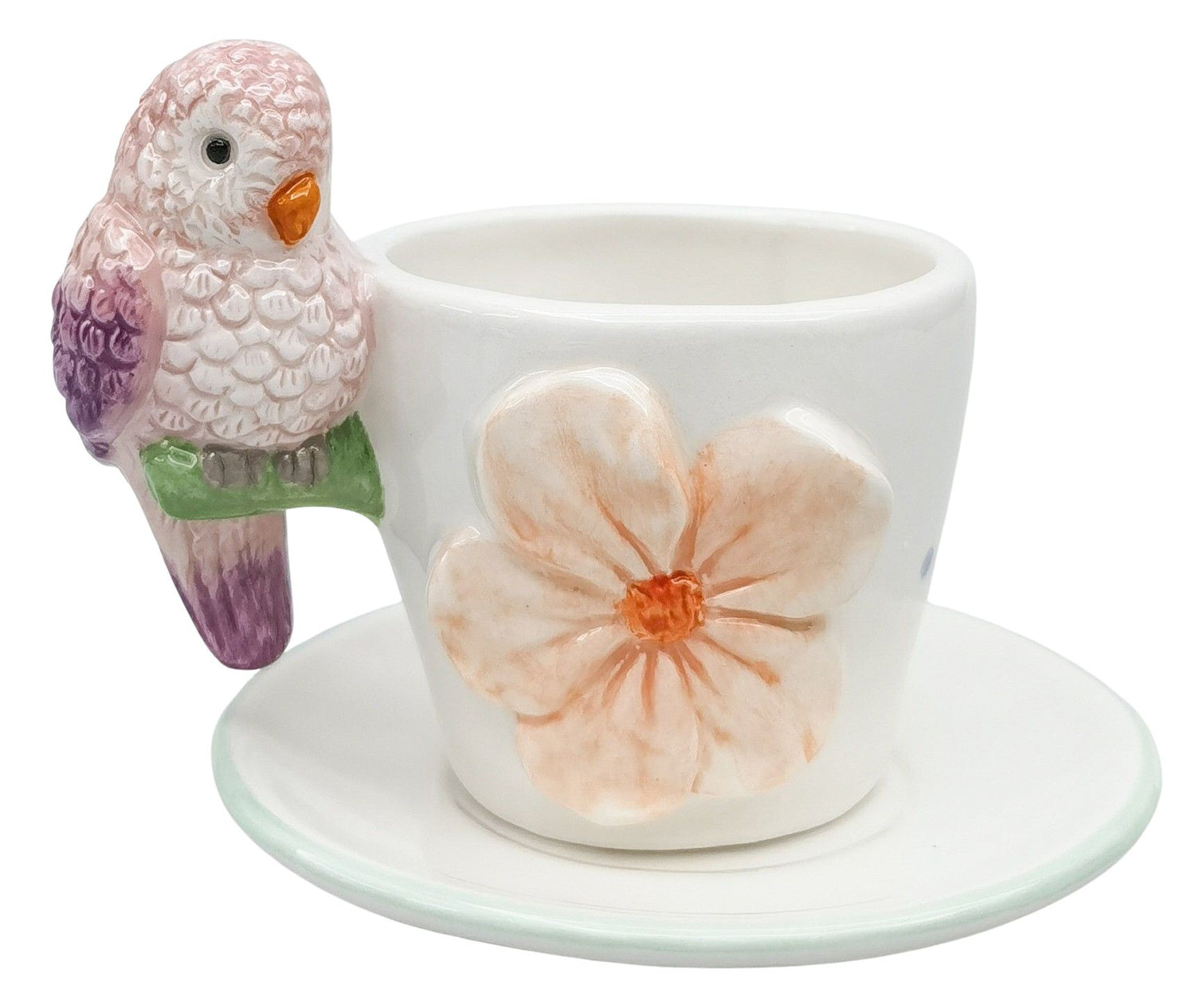 Perdy Parrot Tea Cup and Saucer Set