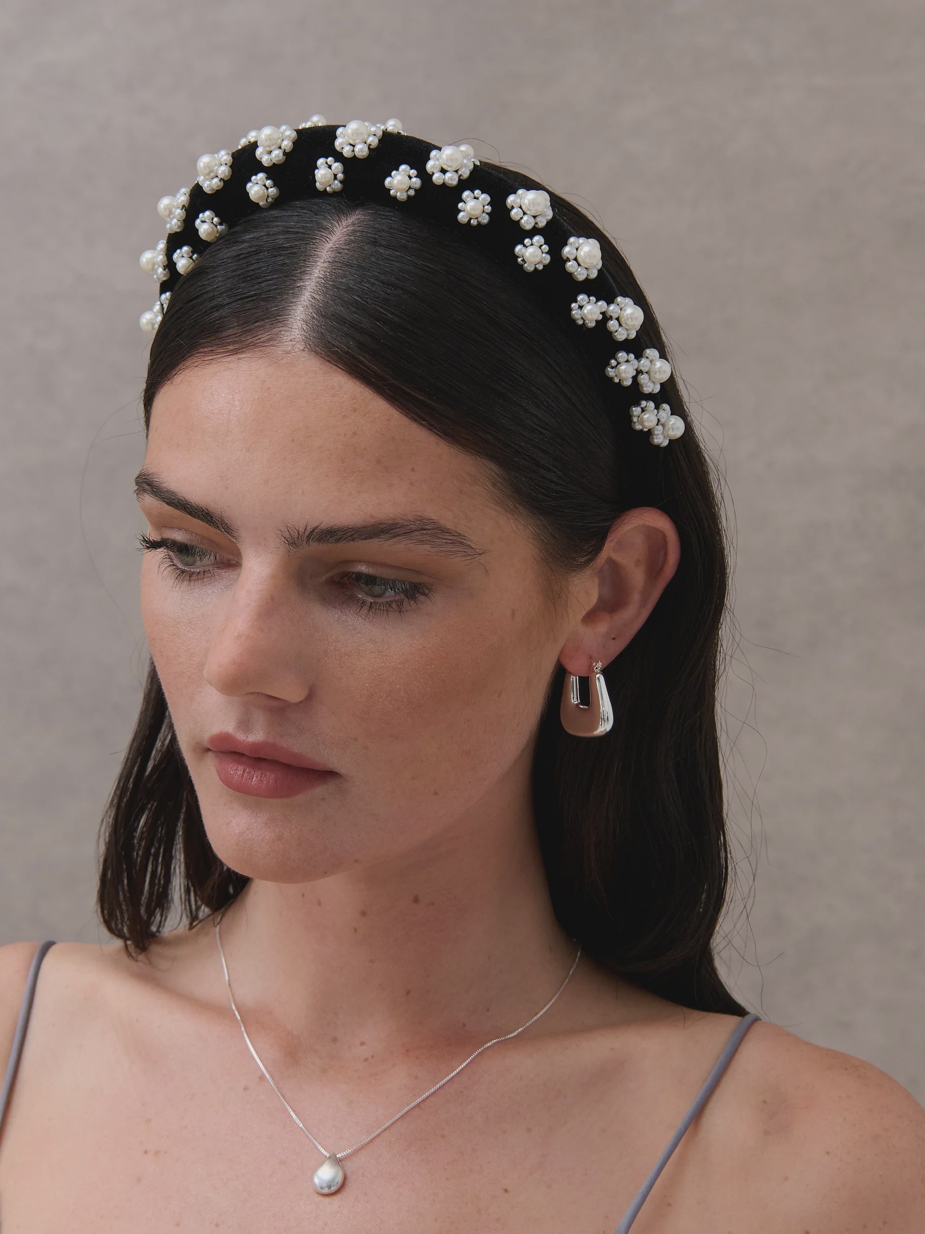 Pearl Floral Velvet Headband
