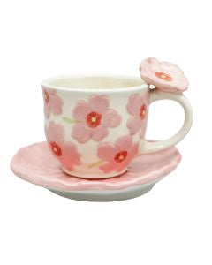 Poppy Tea Cup & Saucer Set - Pink