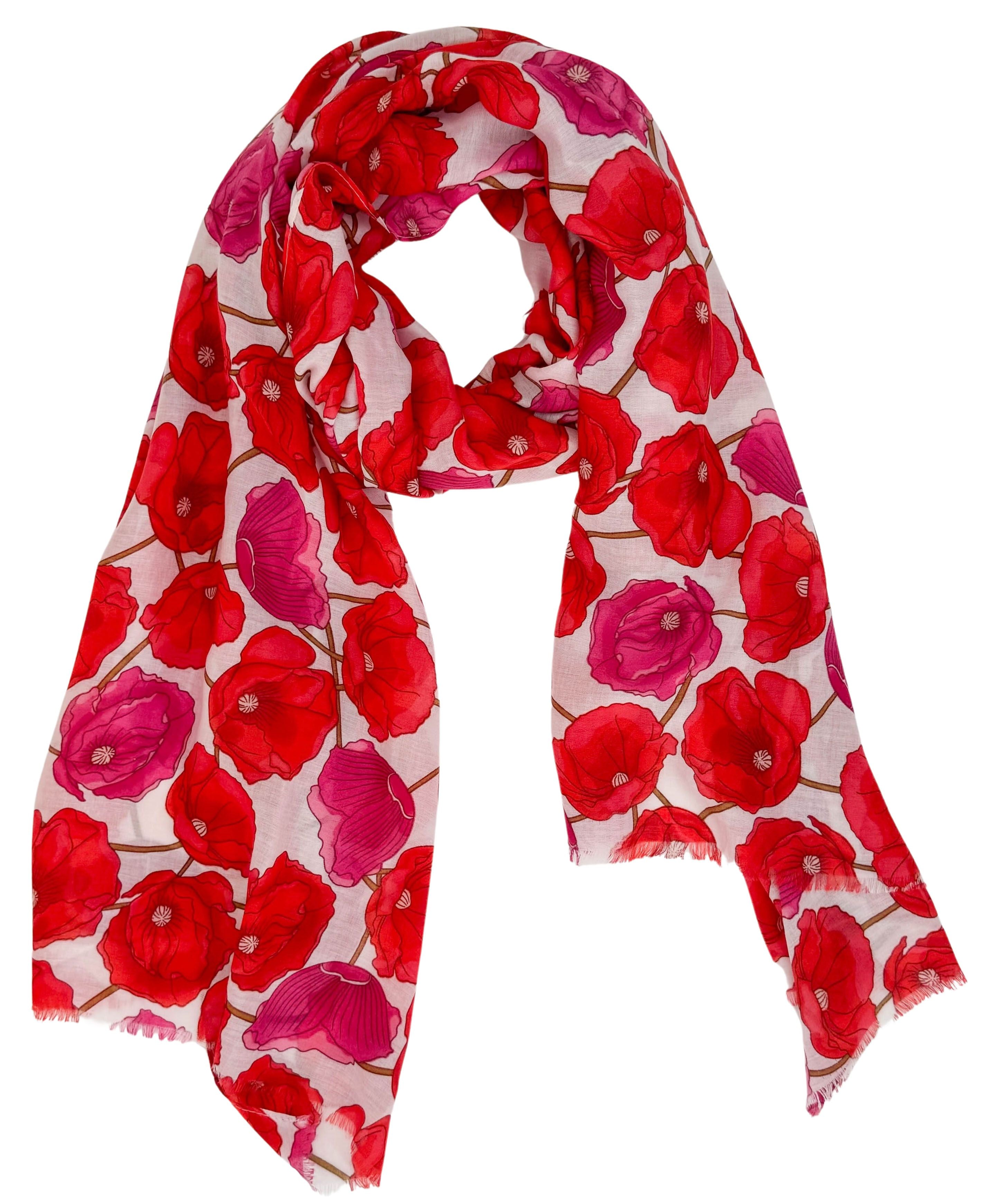 Poppies Red Scarf
