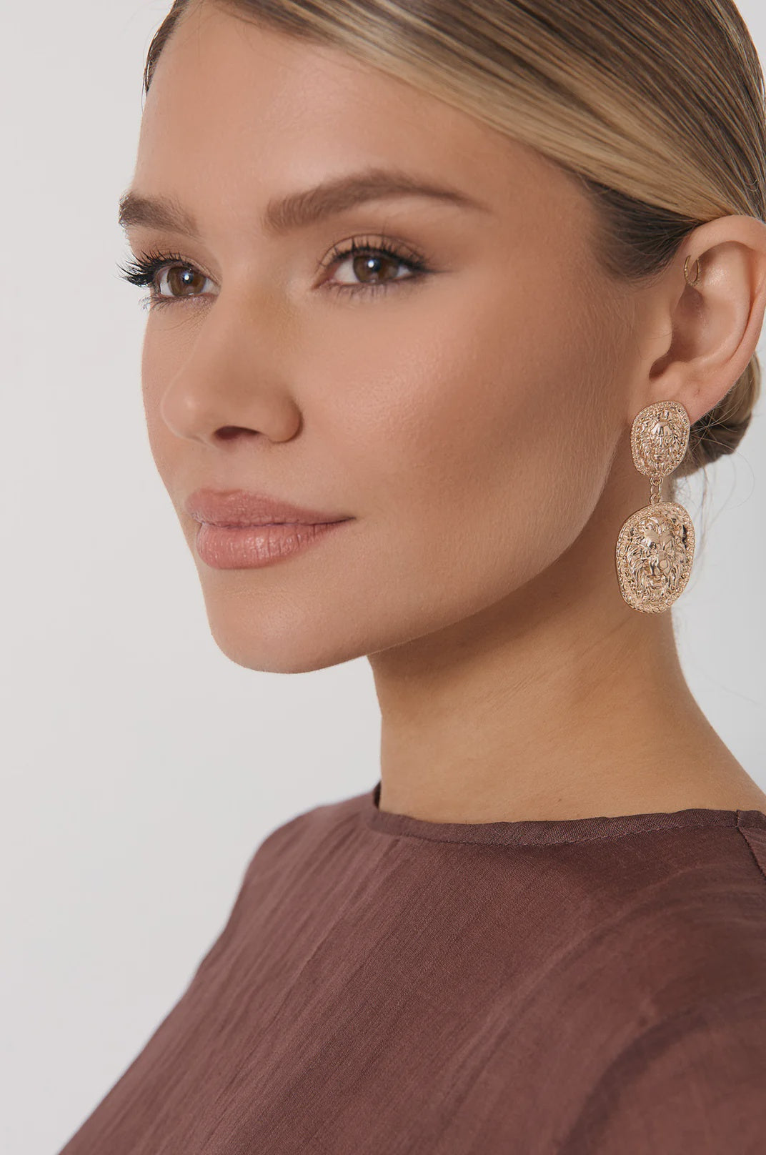 Regal Emblem Patterned Earrings