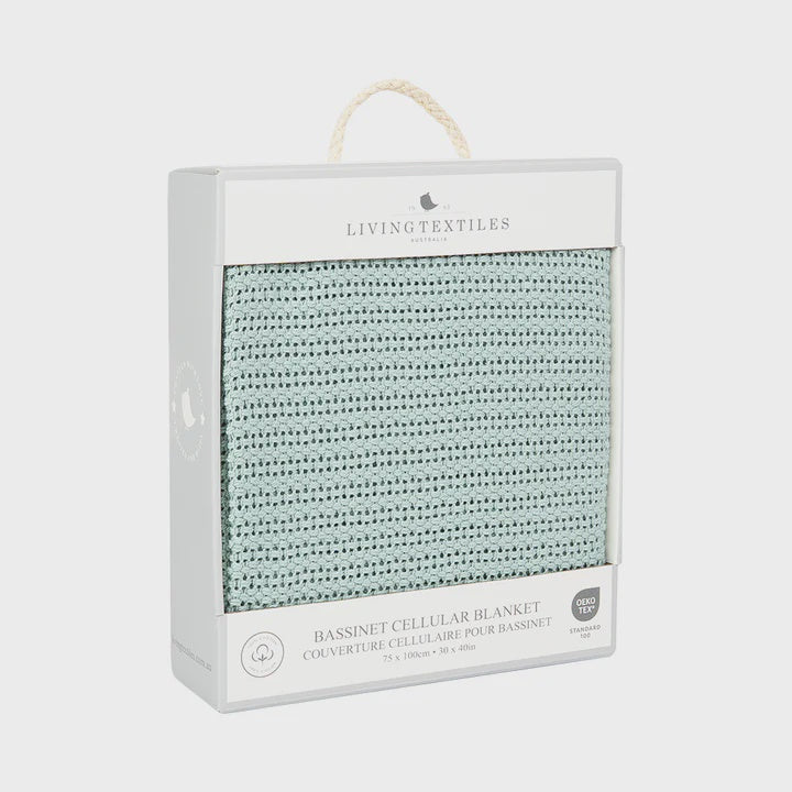 Bassinet Cellular Blanket - Sage