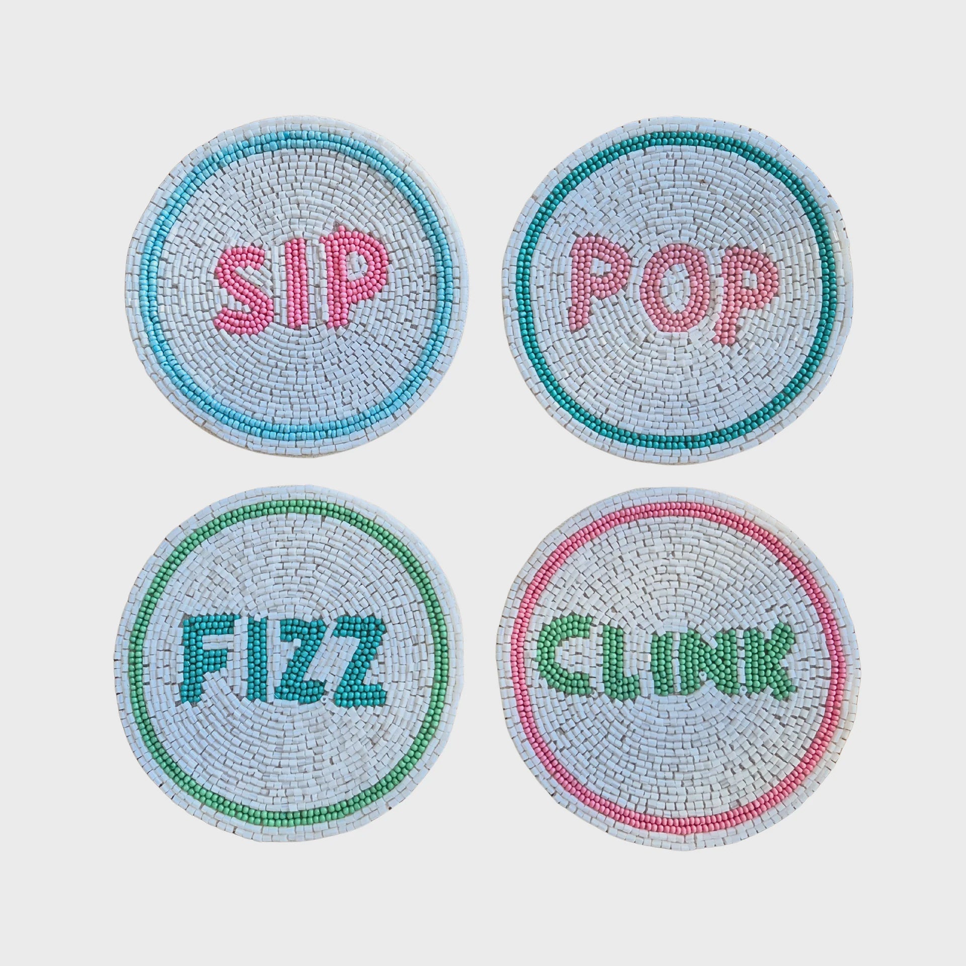 Sip Beaded Coasters Set of 4