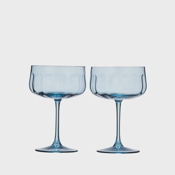 Studio Glass Coupes Set of 2 - Denim