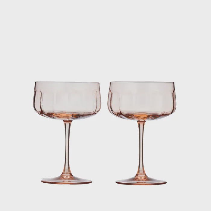 Studio Glass Coupes Set of 2 - Peach